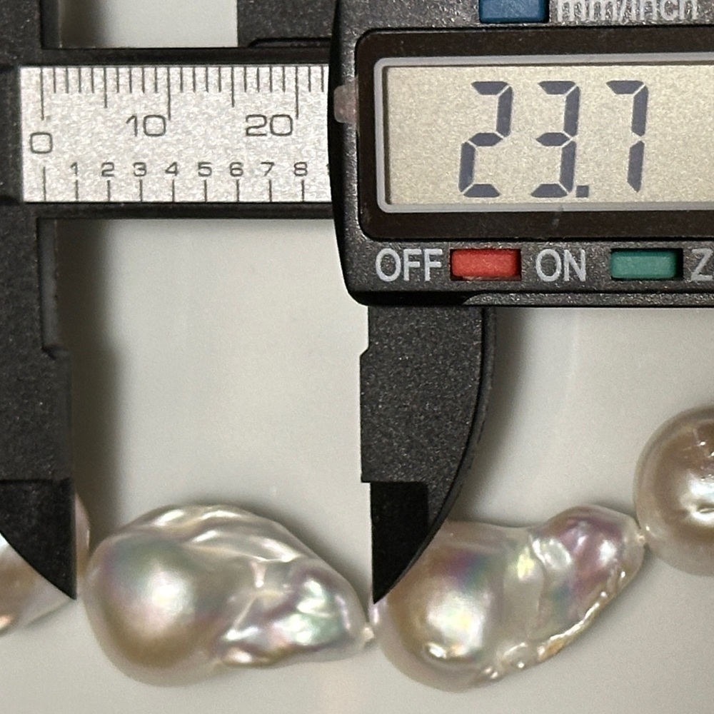12-23mm White Baroque Freshwater Pearl Necklace - Picture 12 of 14
